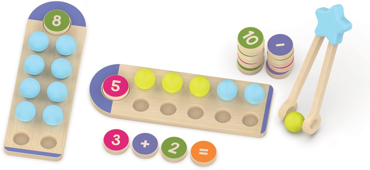 Learning Resources houten tel- en matchset educatief speelgoed. - 3+
