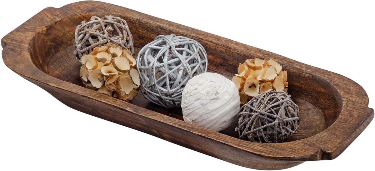 Deeg Bowl - Houten Kom - Brood Bakken - Handgesneden Mangohout - 36x18x8 cm - Bruin
