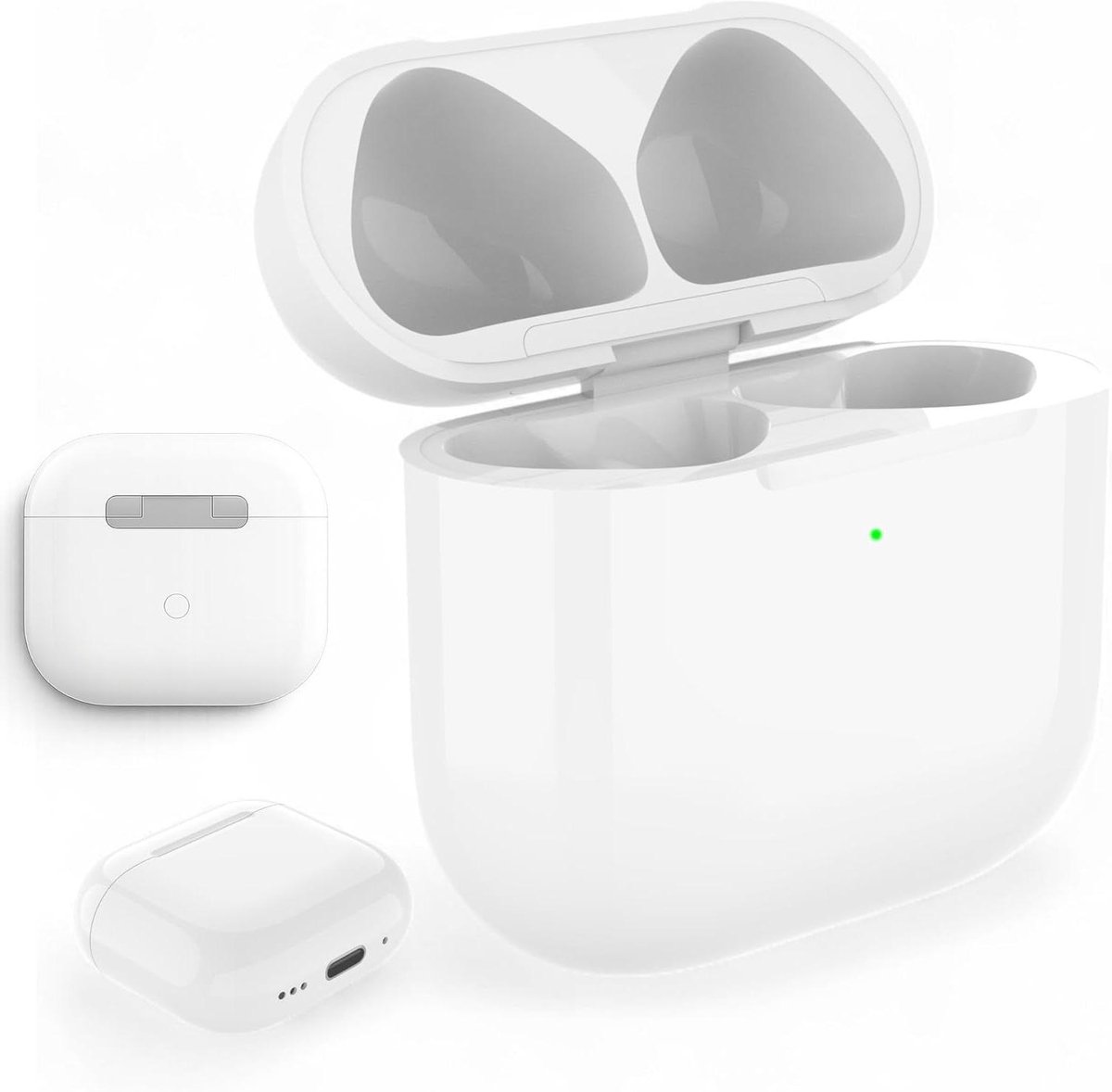 Oplaadhoesje voor AirPods 4 - Vervangende case Charger case - Oortjes opladen - Dubbele oplaadopties
