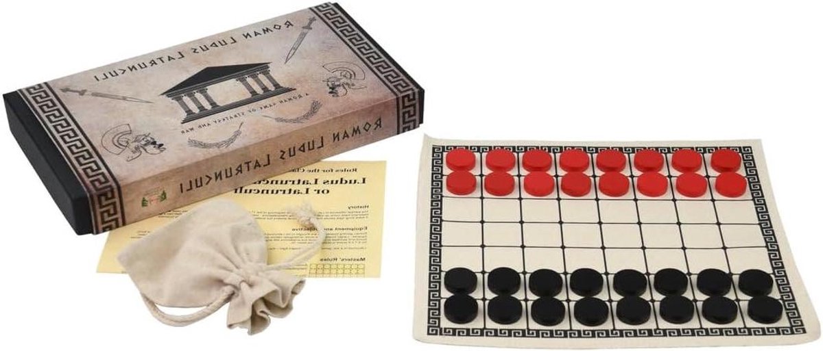 Ludus Latrunculi Spel - Romeins Oorlogsspel - Strategisch Spel - Handgemaakte Houten Stukken - Opvouwbaar Bord - Niet Gespecificeerd