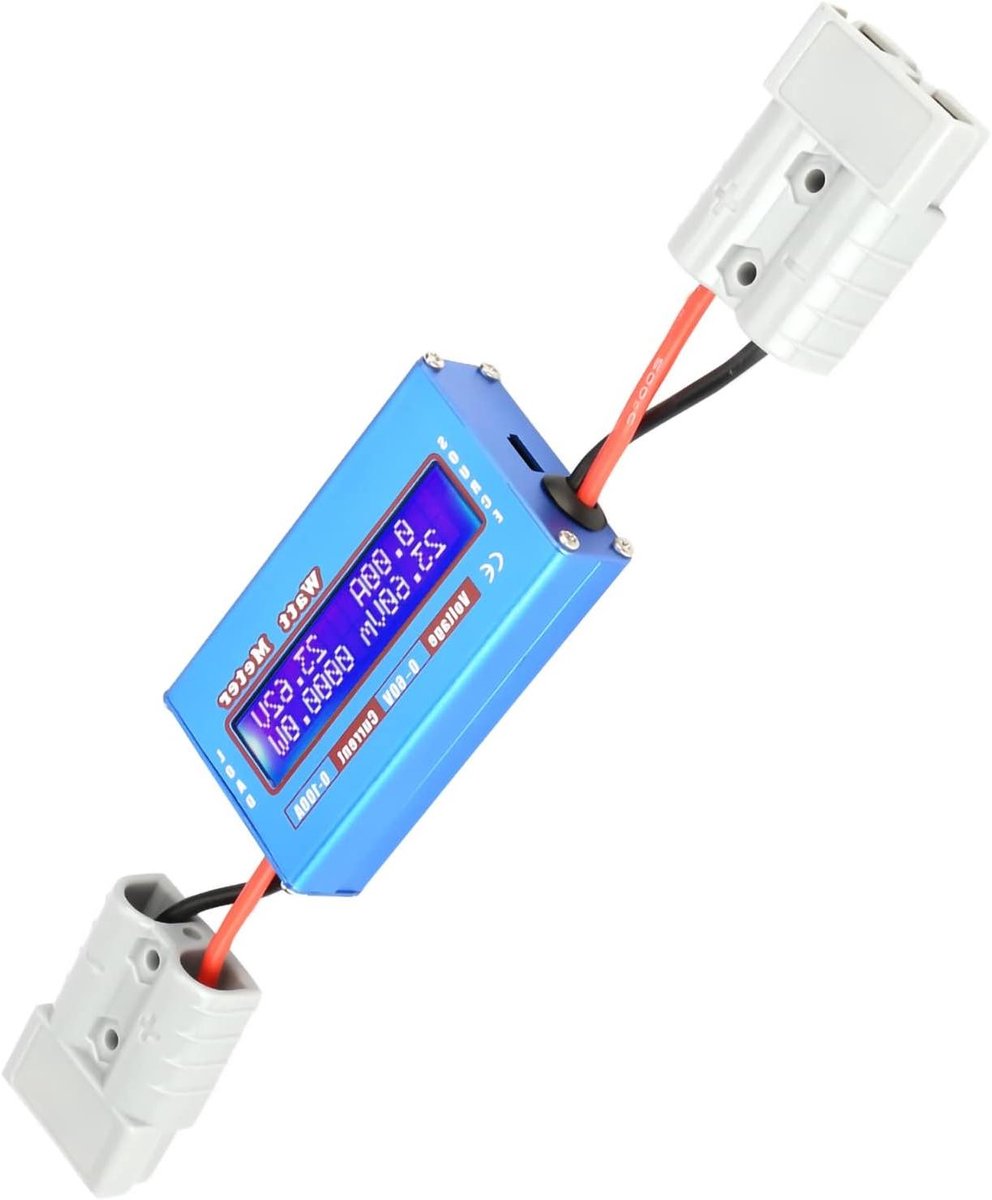 Watt Meter - Energietester Vermogen - Stroom Meten - Hoge Precisie Meting - 100A 60V - Blauw