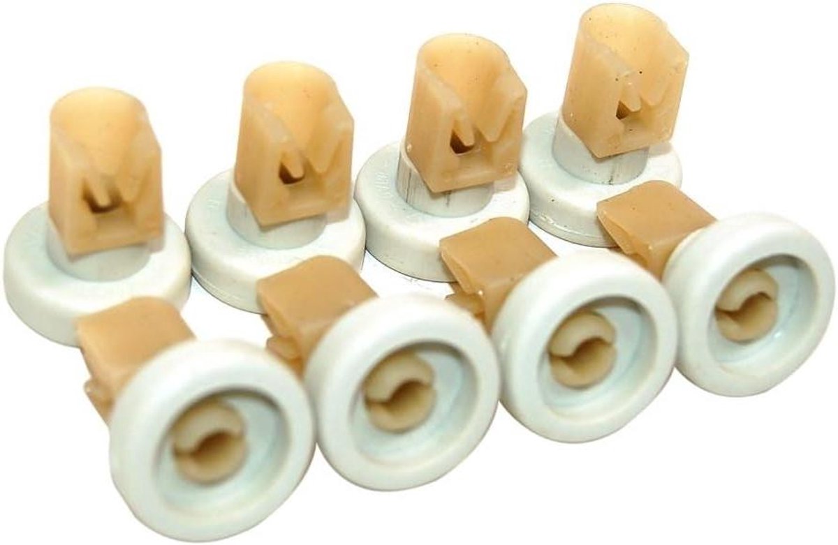 Bovenmandje Wiel Kit - Mandwiel Set - Vaatwasser Reparatie - Hoogwaardige Vervanging - 1 cm - Zwart