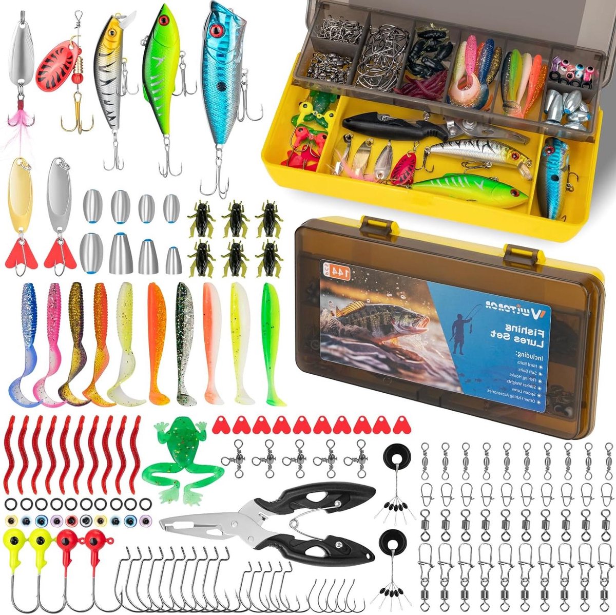 Kunstaas Set - Visgerei Kit - Vissen Vangen - 144 Delig - 21 x 11.2 x 4.2 cm - Standaard Kit