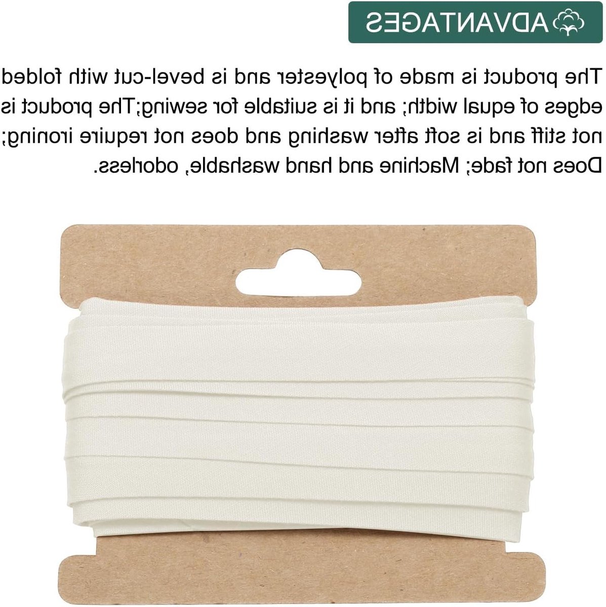 10 Meter Enkele Vouw Biasband 1/2 Inch Katoenen Biasband Voor Naaiwerk, Quilten en Creatieve Projecten - Beige
