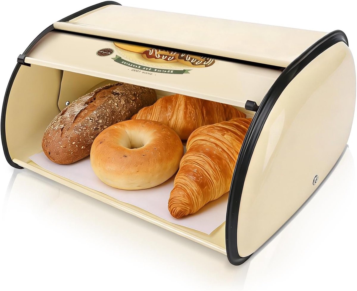 Vintage Brooddoos voor Keuken, Drumvormige Opslag voor Brood, Taart, Donuts en Koekjes, Stijlvol en Functioneel Keukenaccessoire
