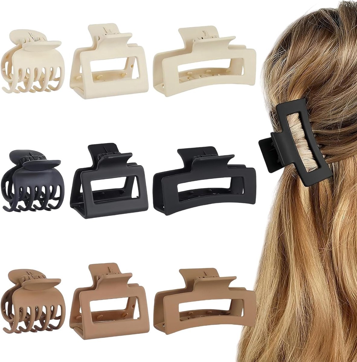 Set van 9 Haar Klemmen - Sterke Grip, Ideaal voor Diverse Haarstijlen en -types