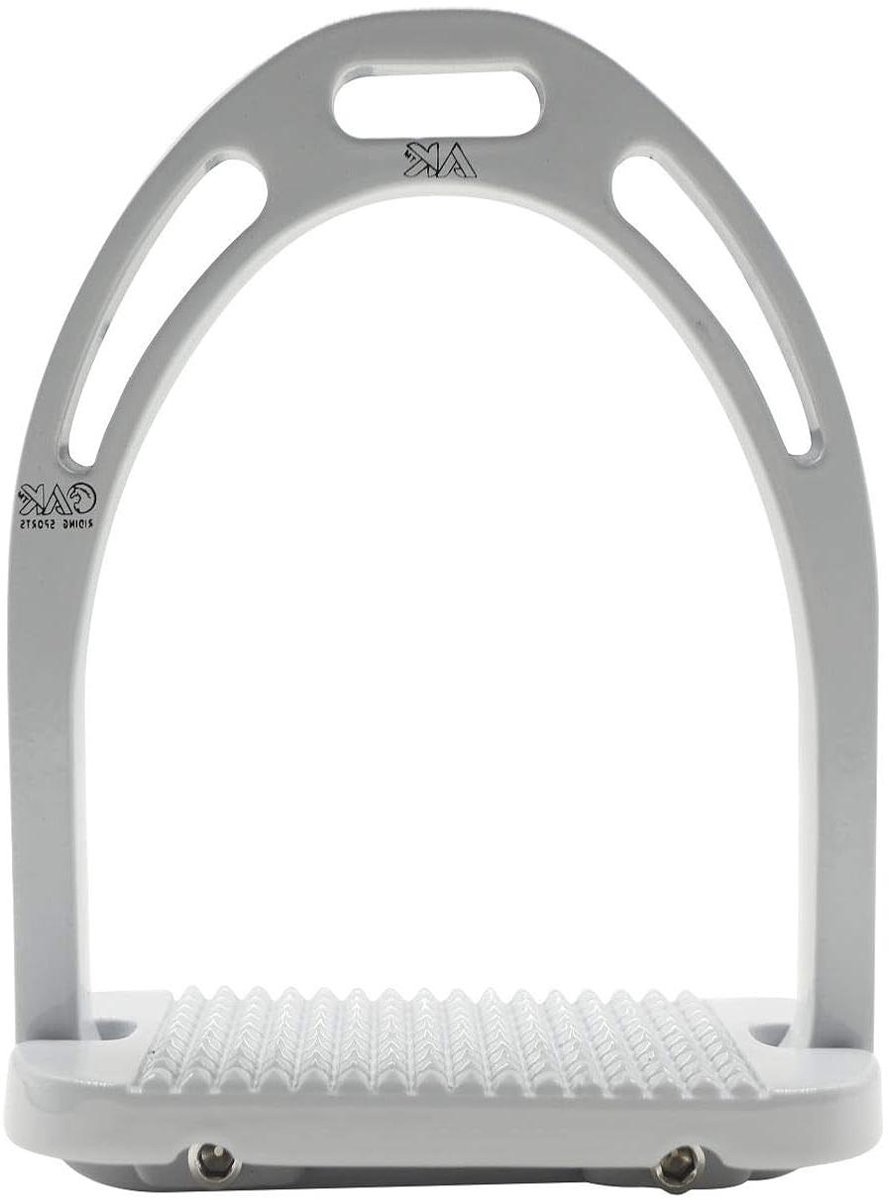 Aluminium Stijgbeugels - Paardrijbeugels Opstapbeugels - Paardrijden Stabiliteit - Extra Brede Zool - 12x7 cm - Titanium