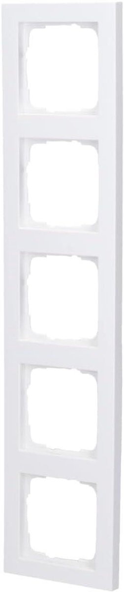 Afdekraam 5-voudig - Frame decoratie schakelaar - Wandafwerking monteren - Vijfvoudige configuratie - 5 eenheden - Zuiver wit zijdemat