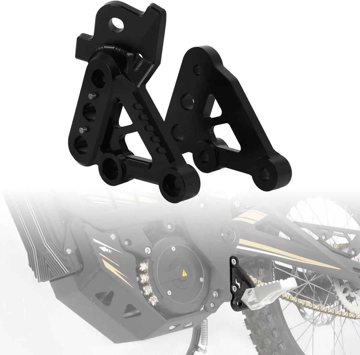 Voetsteun Beugel - Voetsteun Steun - Motorrijden Comfort - CNC Aluminium Legering - 18.3 x 16.8 x 4.9 cm - Zwart