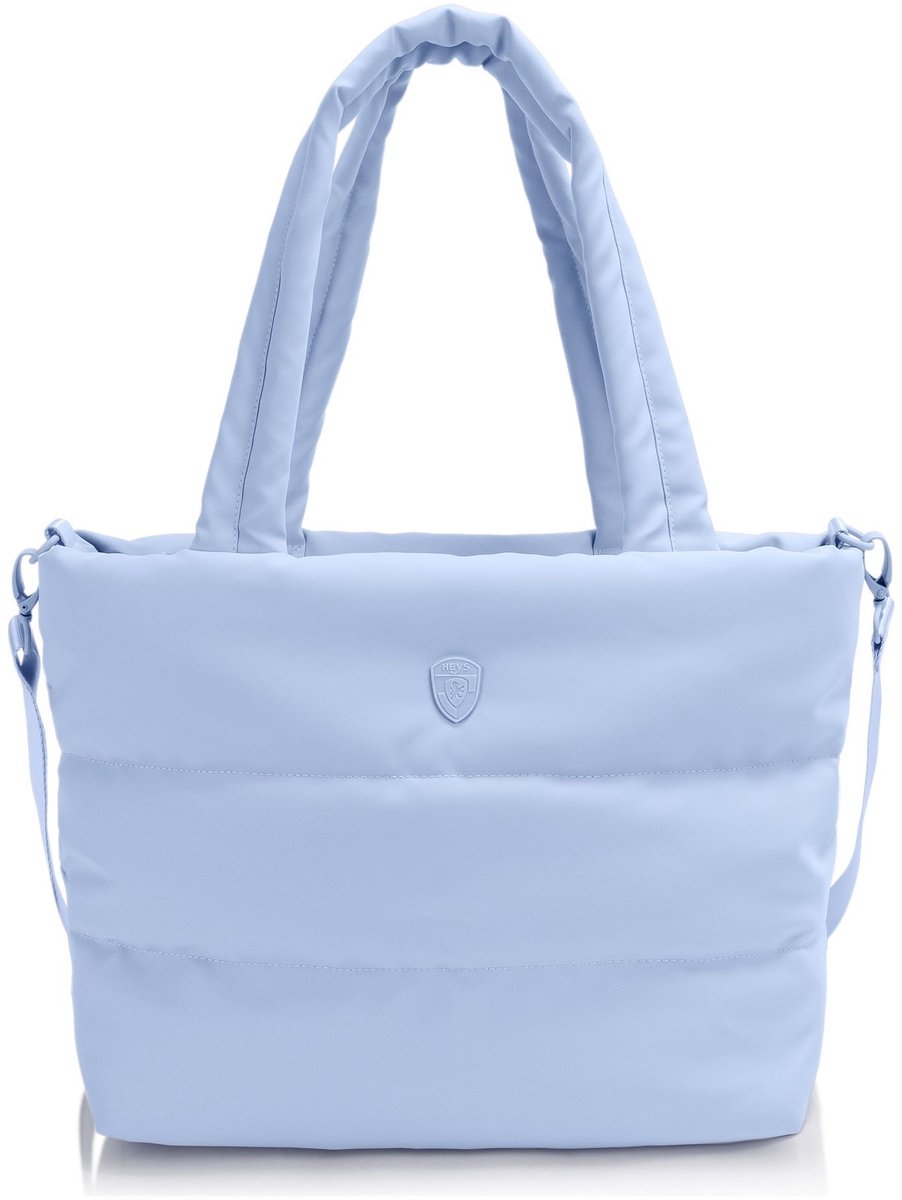 HEYS schoudertas met laptopvak The Puffer Tote Bag Blue Lichtblauw