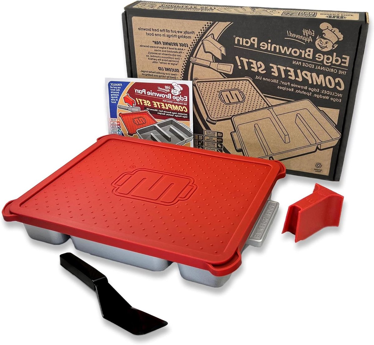 Brownie Bakvorm - Bakblik Brownies - Brownies Bakken - Twee Randen Per Brownie - 9x12 Inch - Zilver