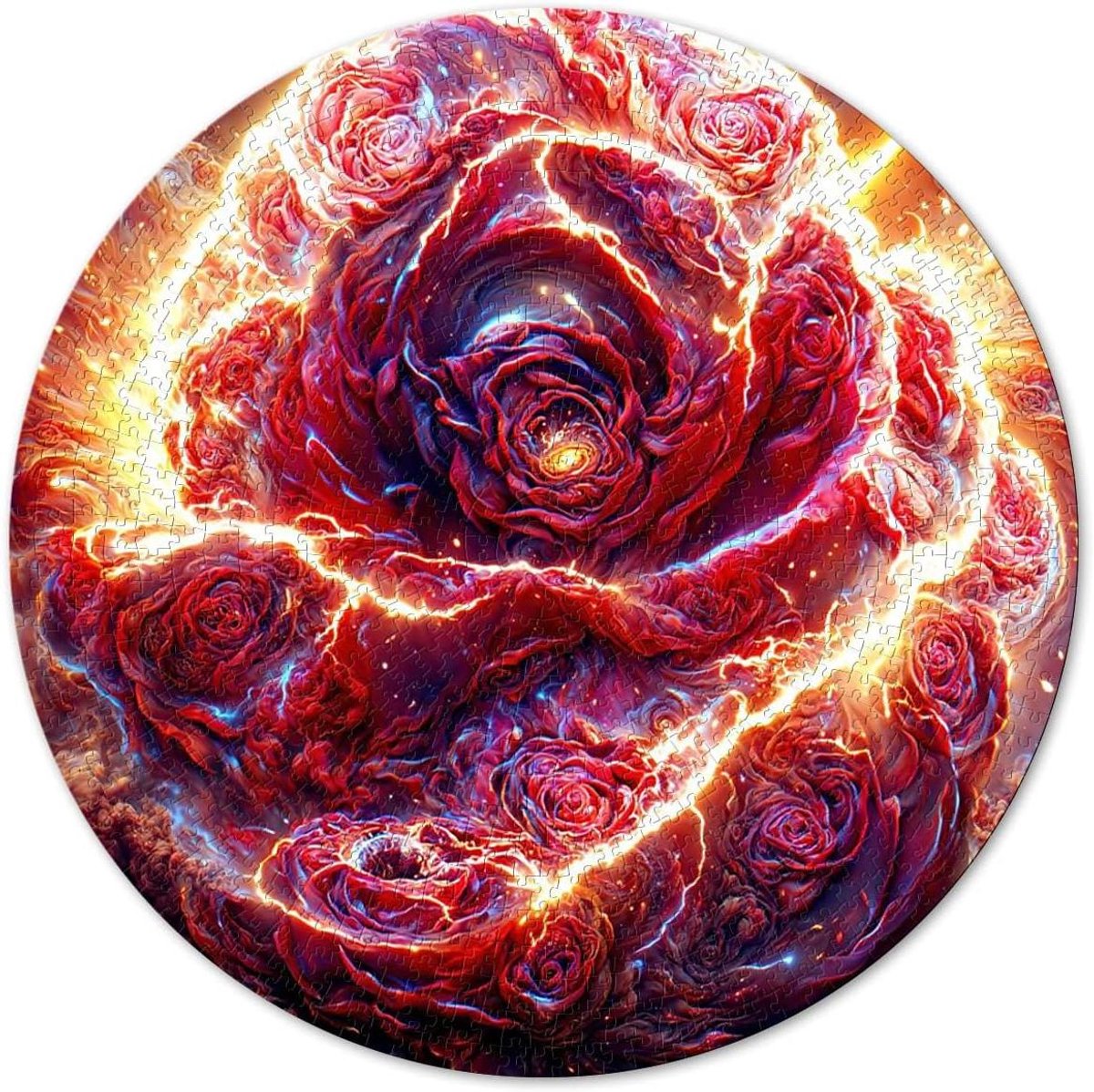 Ronde Puzzel - Legpuzzel Volwassenen - Ontspannende Tijdverdrijf - 1000 Stukjes - 67.5x67.5cm - Space Rose