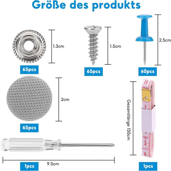 Reparatieset Dakhemel - Autodak Klinknagels - Auto Interieur Repareren - Speciale Coating - 65 Stuks - Grijs van Merkloos — afbeelding 4