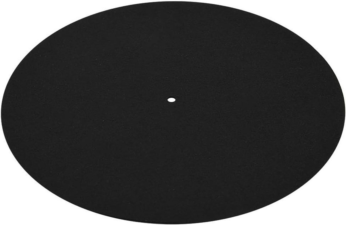 Platenmat Vinyl - Draaitafelmat Beschermer - Platen Beschermen - Anti-statisch Vermindert Trillingen - 290 mm diameter - Zwart