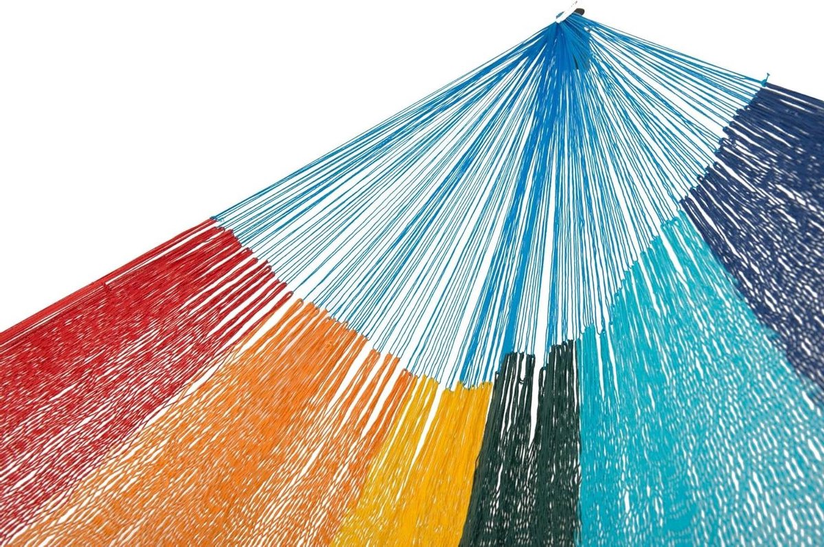 Nethangmat Meerpersoons - Hangmat Katoen - Ontspannen in de tuin - Fijnmazig geweven net - 410 x 250 cm - Paradiso