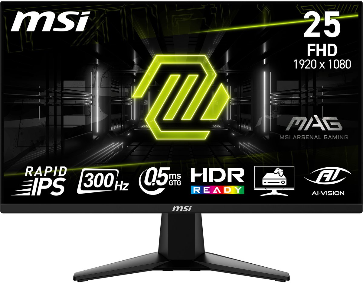 MSI MAG 255XF - Full HD Gaming Monitor - Rapid IPS - 300Hz - MSI Computer Europe - €119,25
