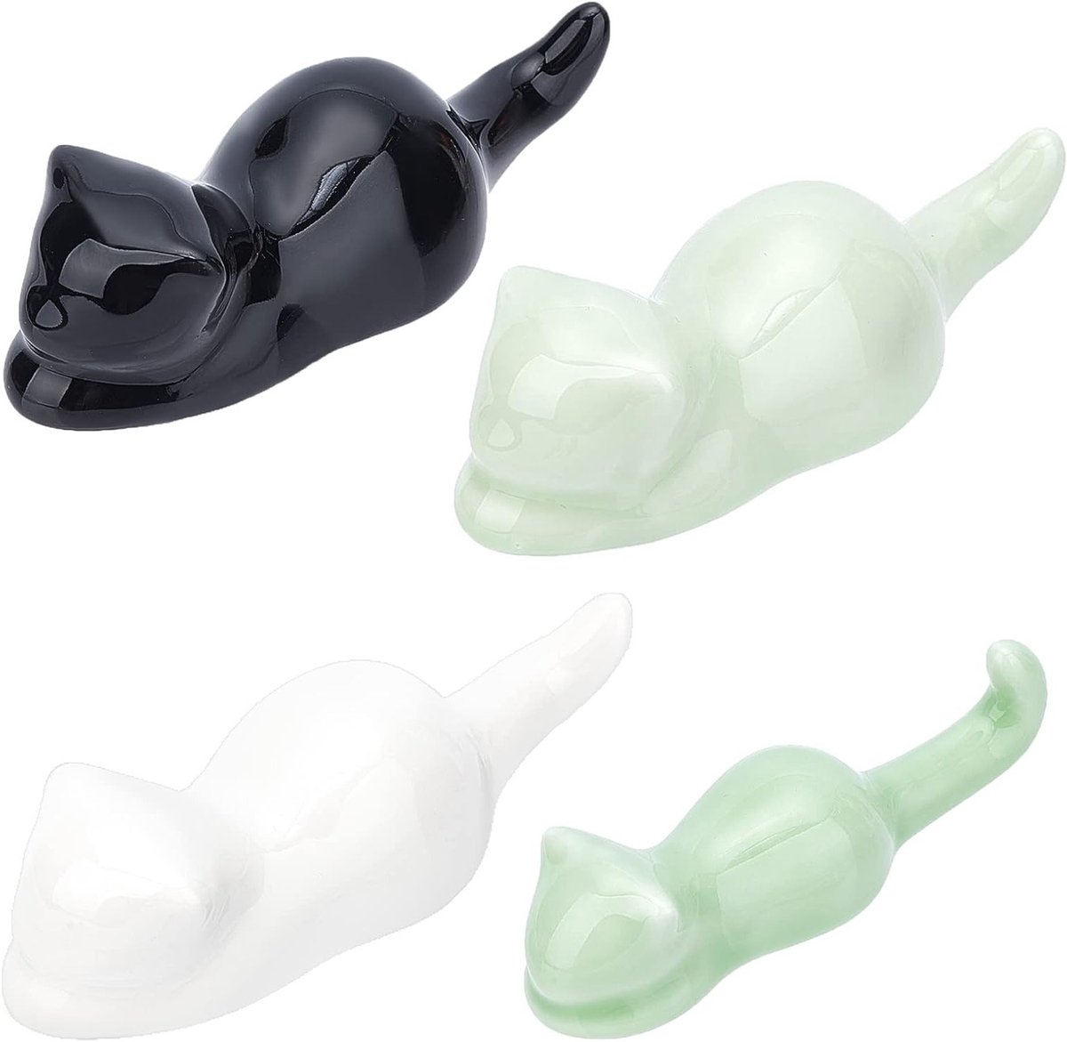 4 Stuks Porseleinen Penseelhouder voor Katten, Keramische Borstels, Chinese Schilderkunst Accessoires, Eetgerei en Kunstbenodigdheden voor Schilderen en Schrijven