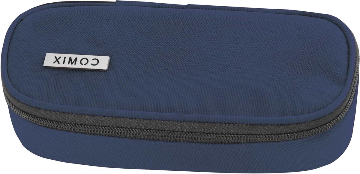 Ovaal Etui - Pennendoos Kinderen - Schrijfwaren Opbergen - Binnenverdeler Elastische Lussen - 22 x 5 x 7 cm - Blauw