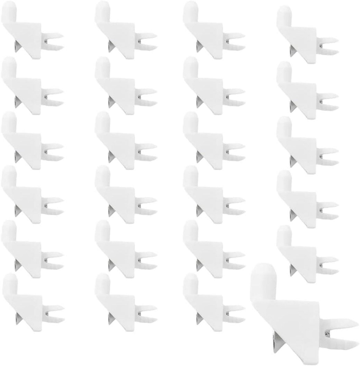 Plankdragers Set - Kast Bevestiging - Kasten Organiseren - L-Vorm Stabiliteit - 24 Stuks - Wit