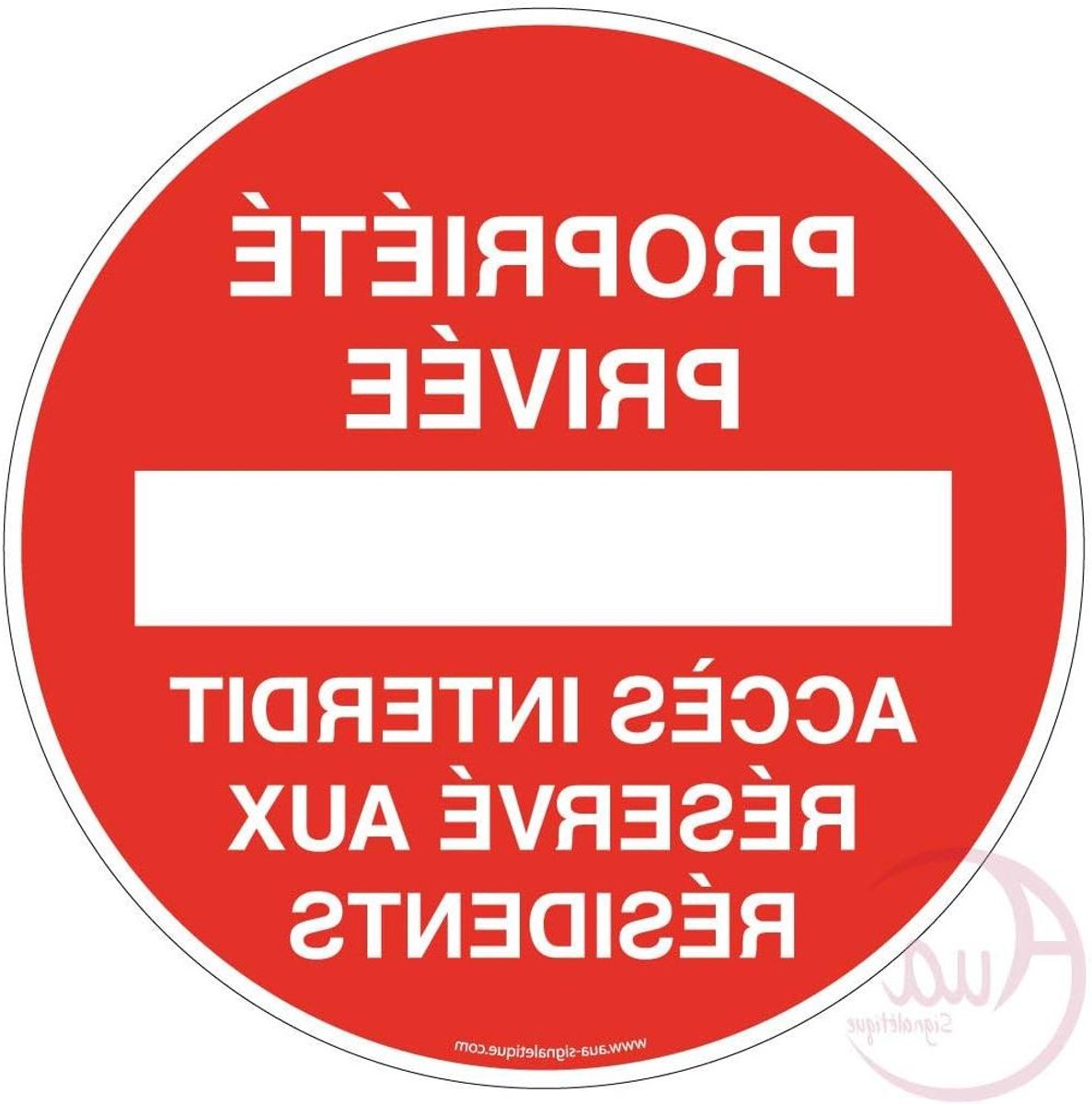 Verboden Toegang Bord - Privé Eigendom - Toegang Reguleren - Duurzaam PVC Materiaal - Ø 130 mm - Wit