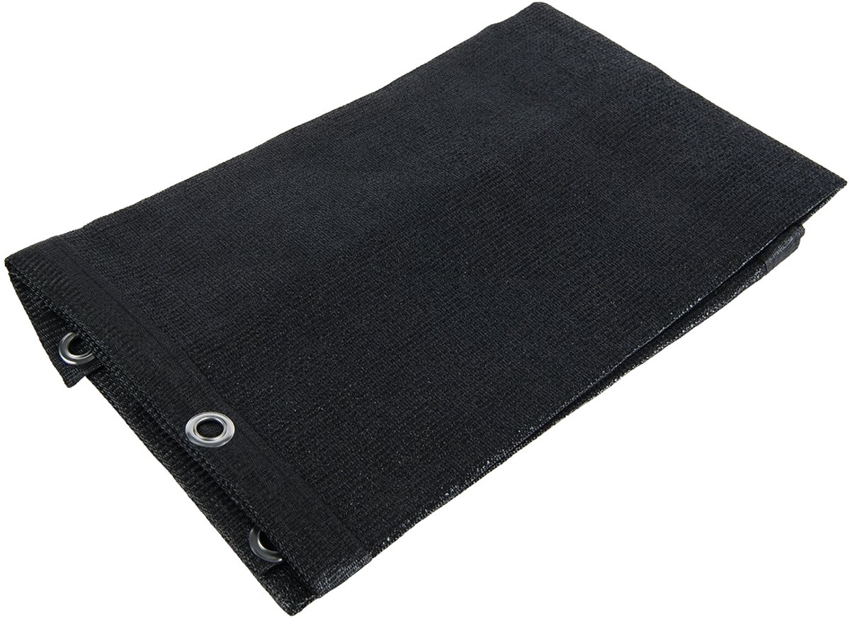Gaasdoek HDPE 160x280 cm met zeilringen zwart fijnmazig