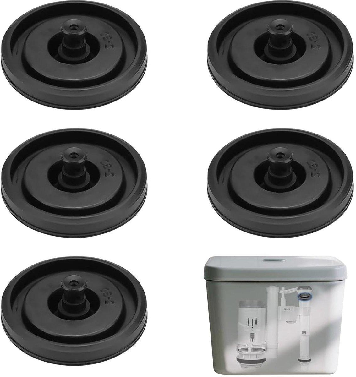 Toiletvulventiel Afdichtingen - Reserveventielen Toilet - Toilet Repareren - Waterdichte Pasvorm - 2.9 cm - Zwart