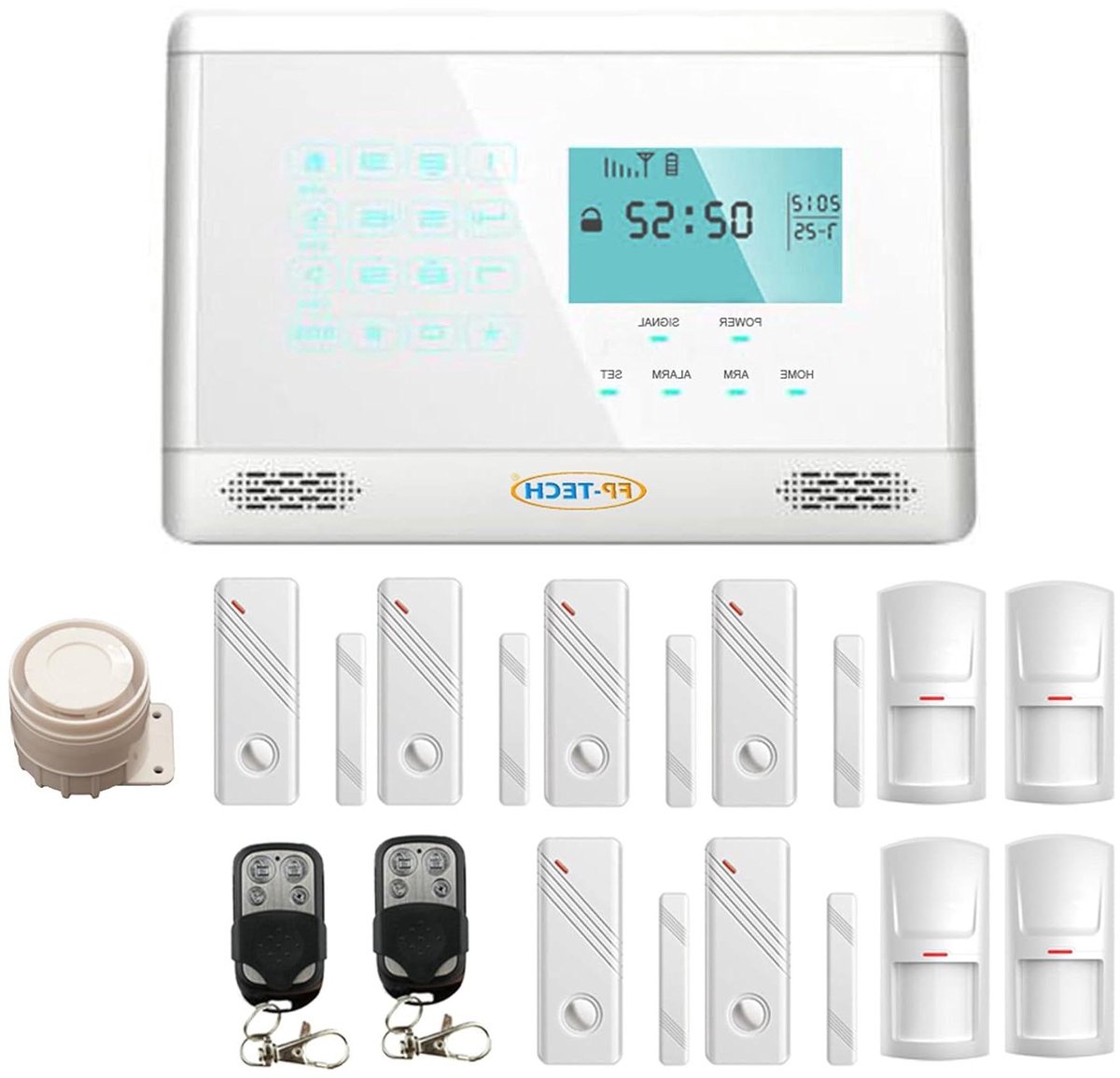 Alarmsysteem Touchscreen Kit - Beveiligingssysteem GSM - Huis Beveiligen - Met App Bediening - Kit L - Wit