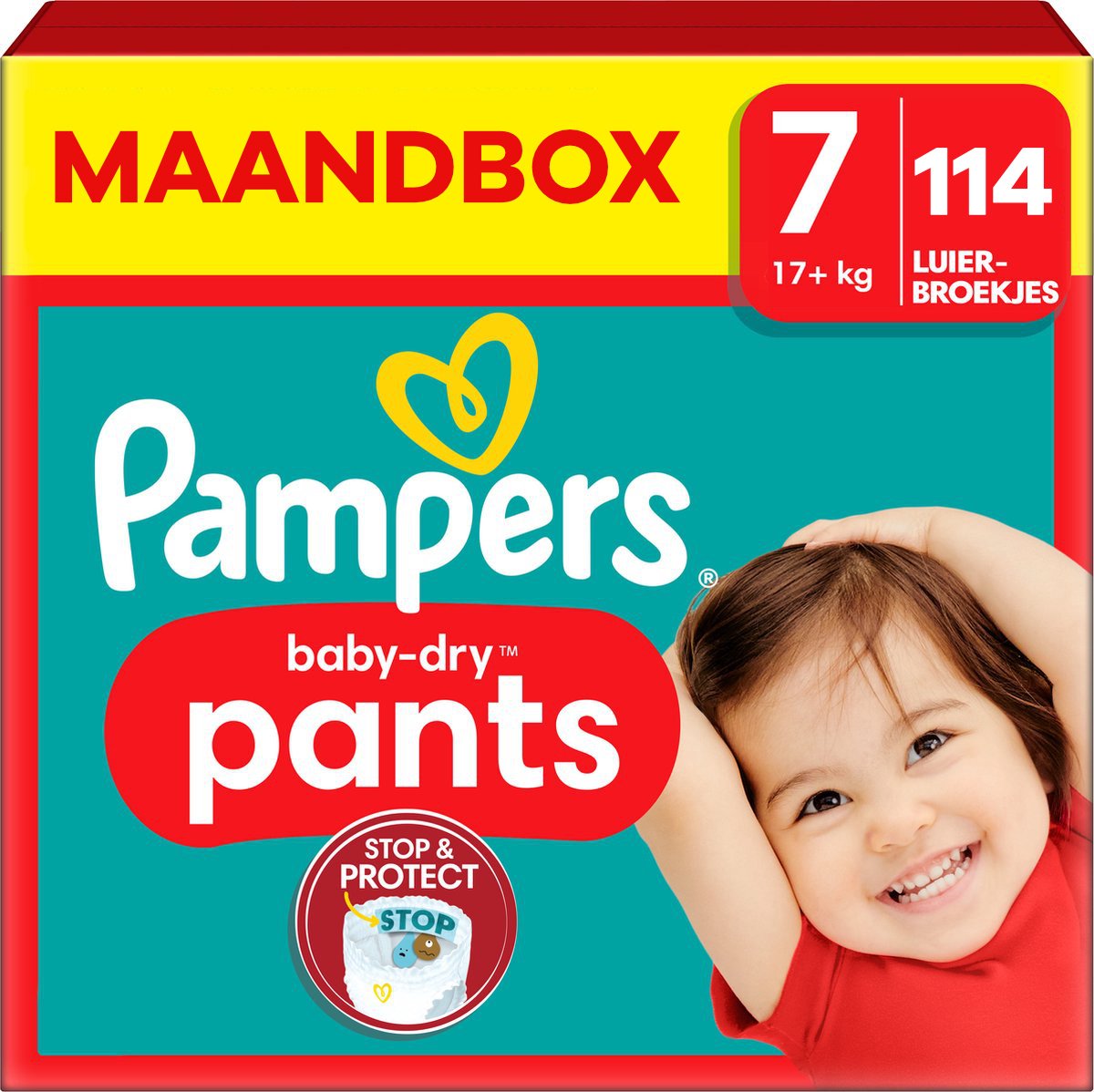 Pampers - Baby Dry Pants - Maat 7 - Maandbox - 114 stuks - 17+KG