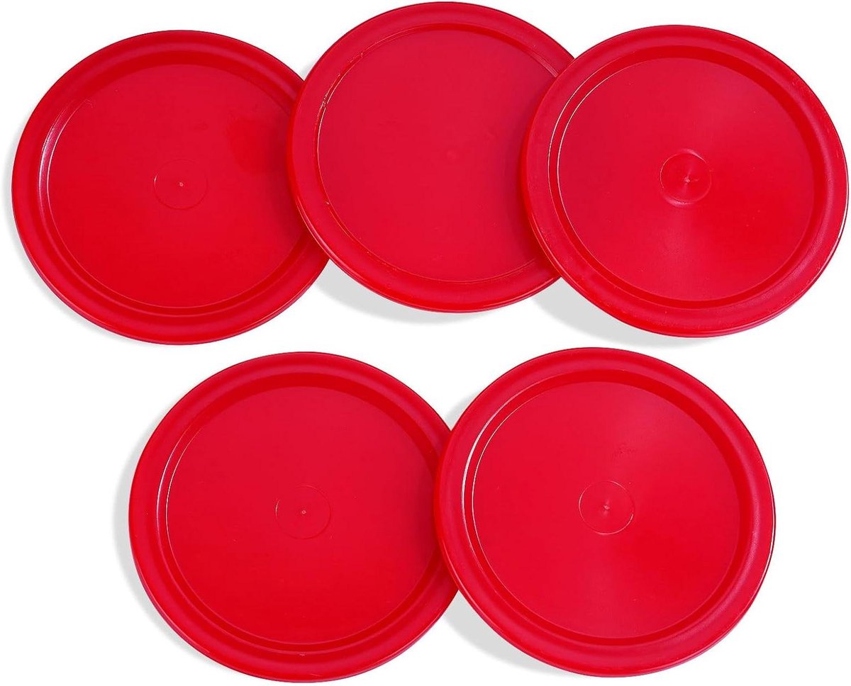 Air Hockey Pucks - Tafelhockey Pucks - Spelplezier Thuis - Mini Stijl Kinderen - 50mm Diameter - Rood