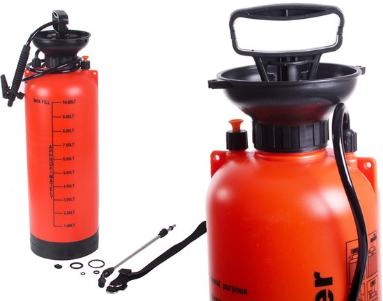 Druksproeier 10L Tuinsproeier met Lange Lans 55 cm - Handdruk Sprayer met Draagriem - Voor Tuin & Gewassen - drukspuit - handdruk sproeier - plantenspuit groot - sproeier met lans - 56623 — afbeelding 3