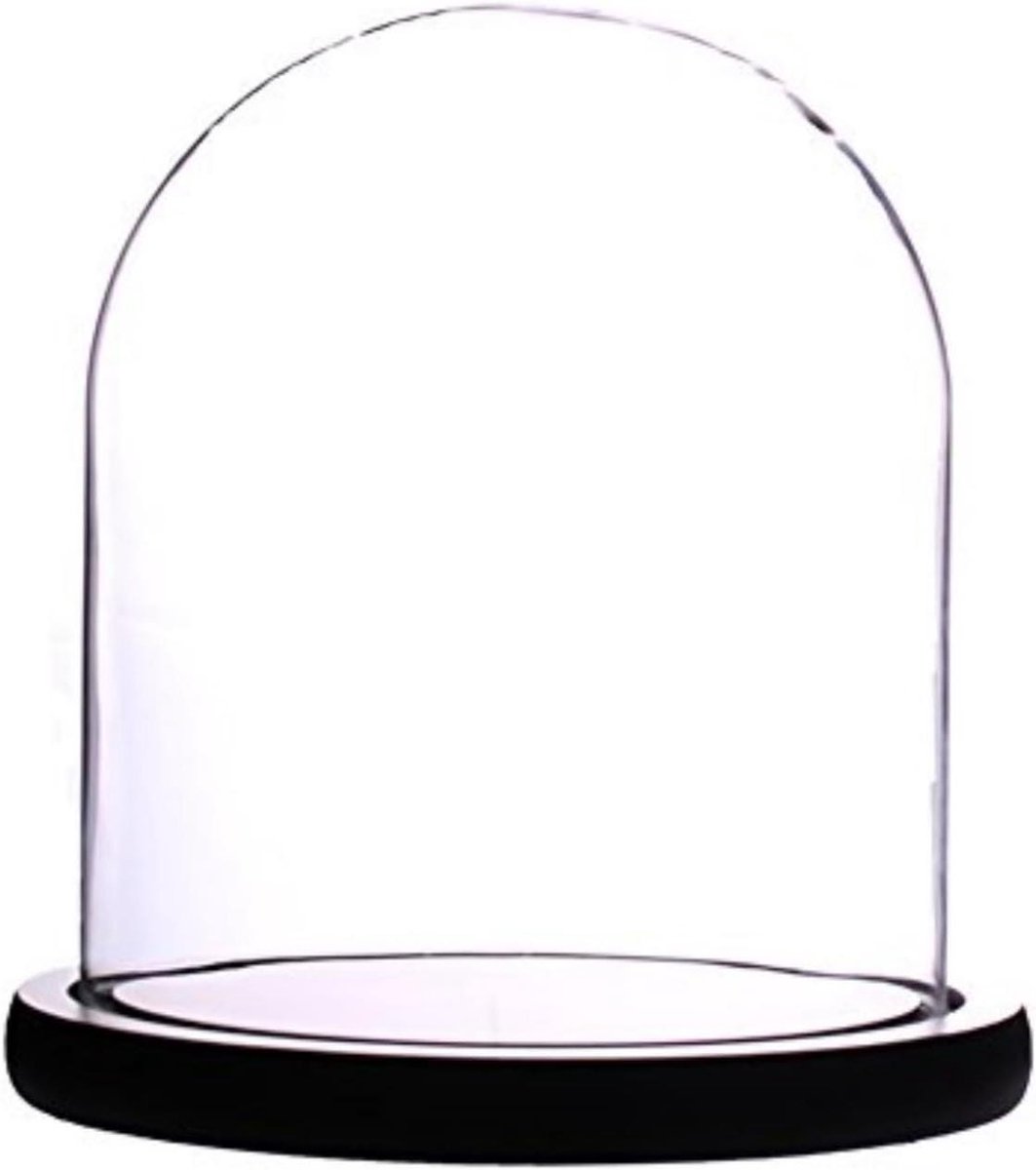 Glazen Koepel - Dome met Voet - Decoratie Presenteren - Handgeblazen Glas - 152 x 178 cm - Zwart