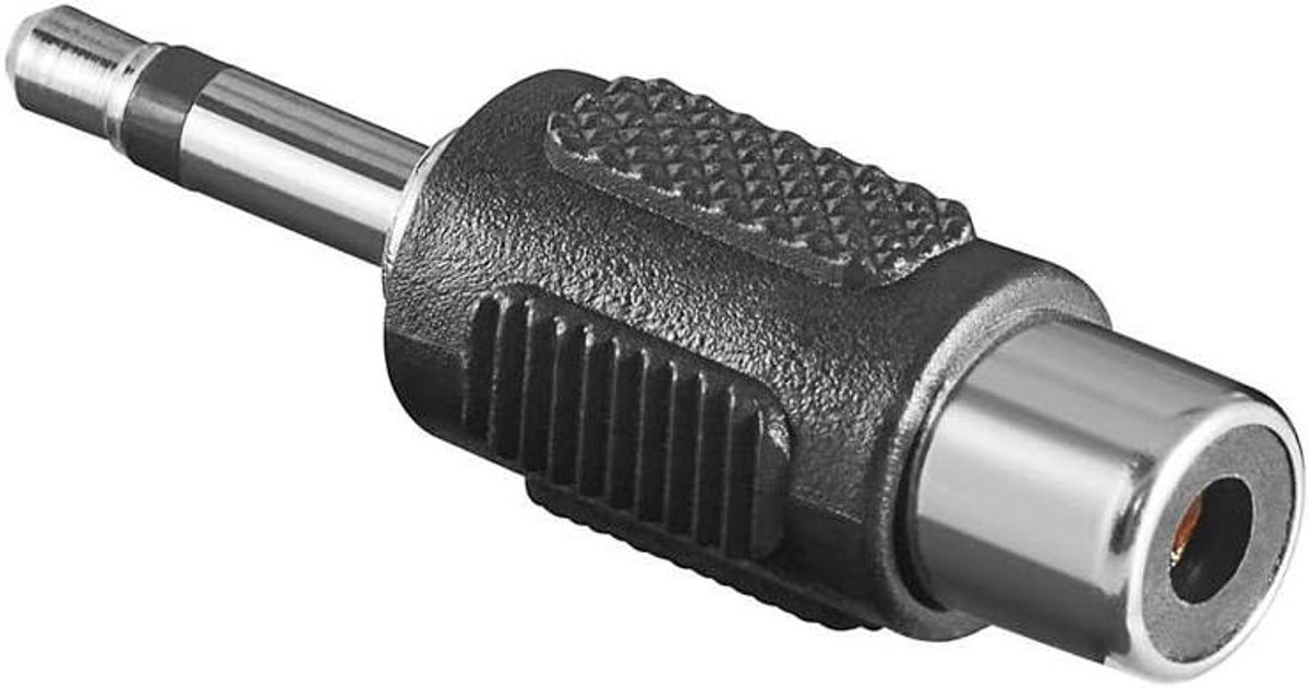 Adapter 35 mm mono - Verloopstekker audio - Audio aansluiten - Mono naar RCA - 2x2x2 cm - zwart