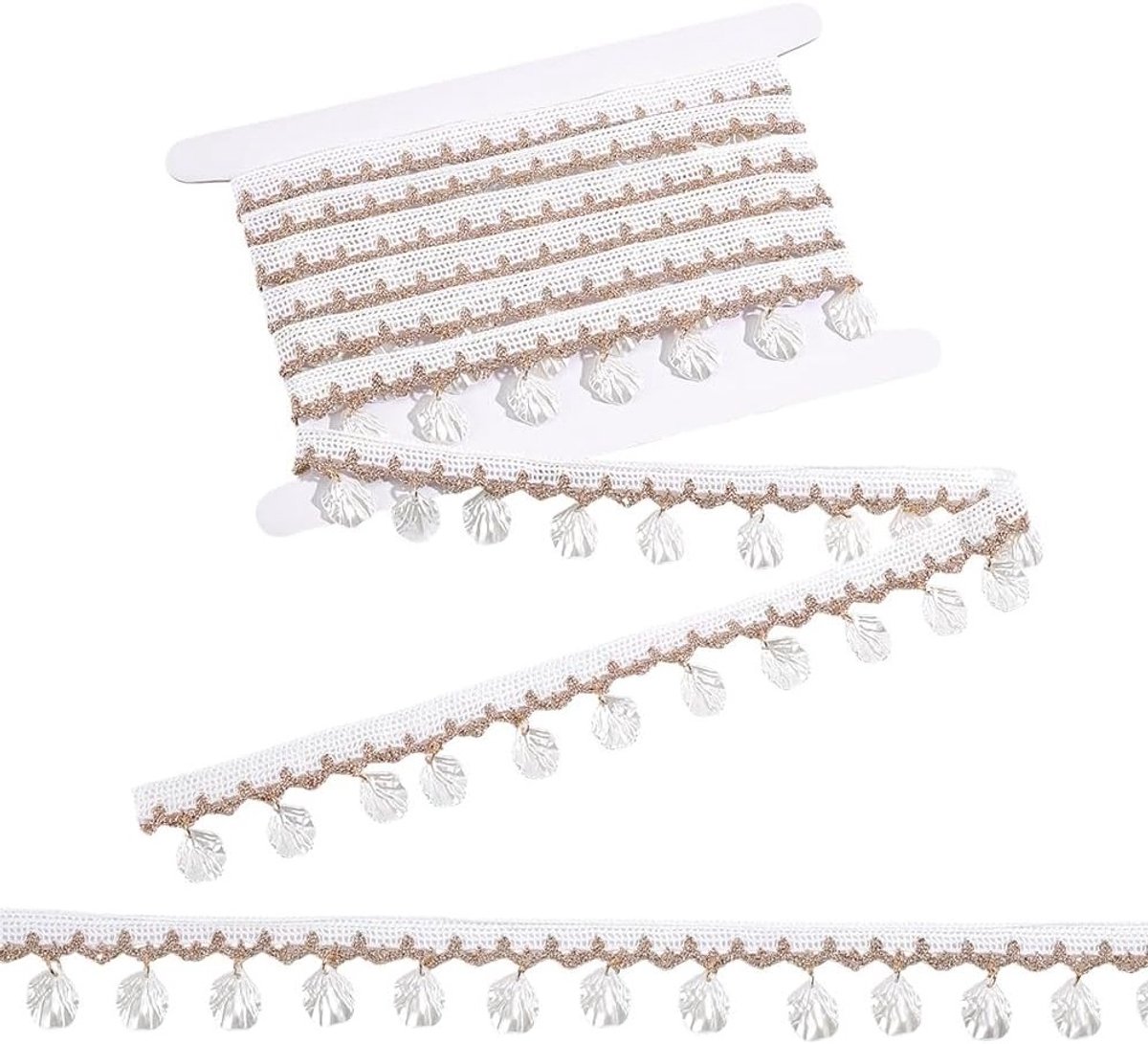 3 Yards Schelpen Franje Trim - 35mm Gevlochten Lint voor Naaien, Tassels en Boho Decoratie voor Kostuums en Gordijnen