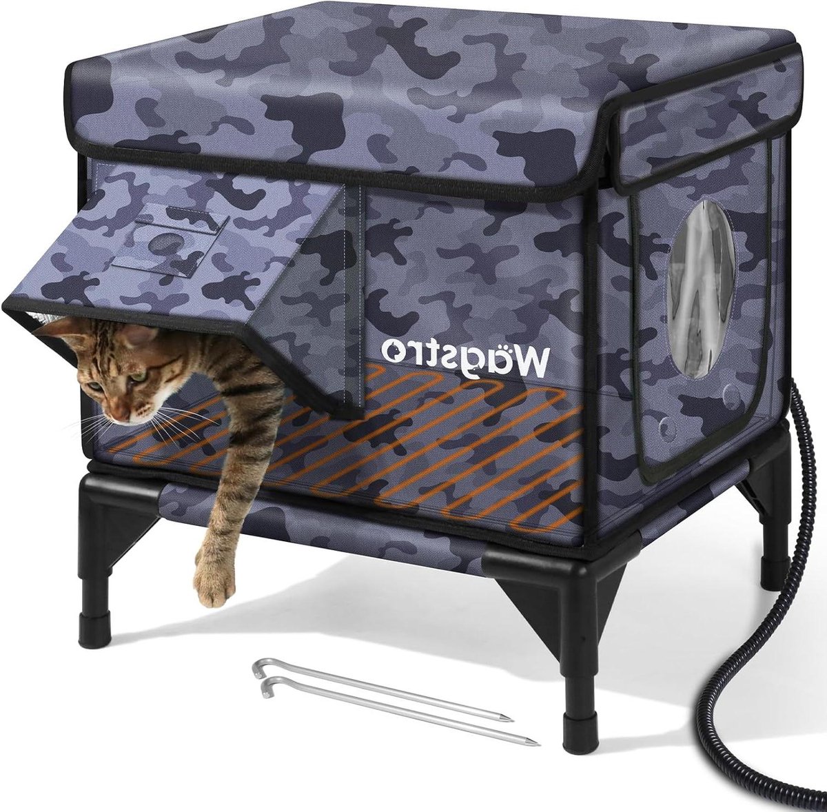 Verwarmd Kattenhuis - Kattenverblijf Buiten - Bescherming tegen Weer - Snelle Verwarming 5 Min