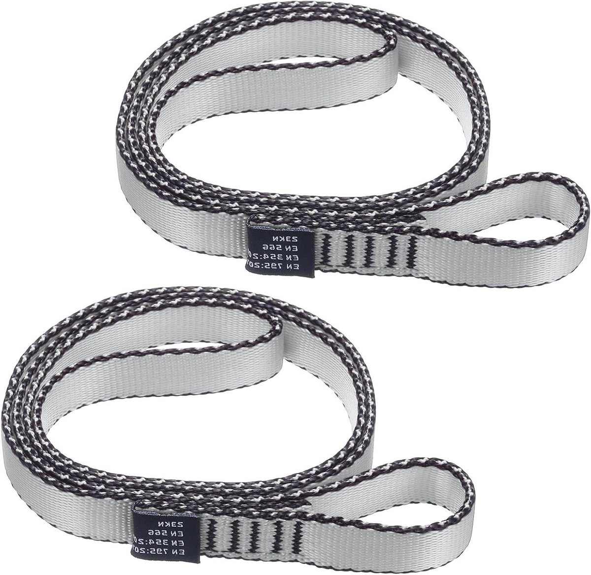 Nylon Klimbanden - Webbing Bandjes - Aerial Yoga Hangmat - Versterkte Stiksels - 60 x 18 cm - Grijs