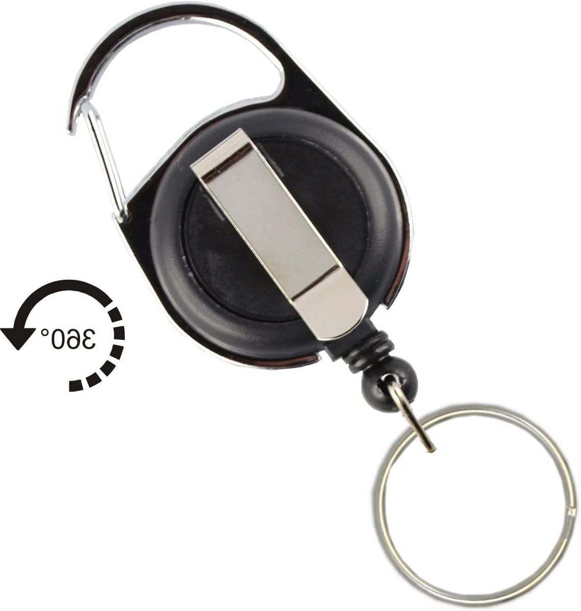 Skipashouder - ID-kaart houder - Veilig bewaren - Met stalen klembeugel - 56 x 38 mm - Zwart