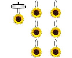 Zonnebloem Auto Luchtverfrissers - Hangende Geurhangers - Auto Interieur Verfrissen - Verschillende Geuren Verkrijgbaar - 6 stuks - Geel