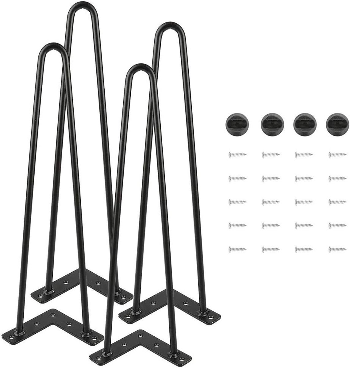 Haarspeld Tafelpoten - Meubelpoten Metaal - Meubels Maken - Stabiele Stalen Constructie - 50 cm Set van 4 - Zwart