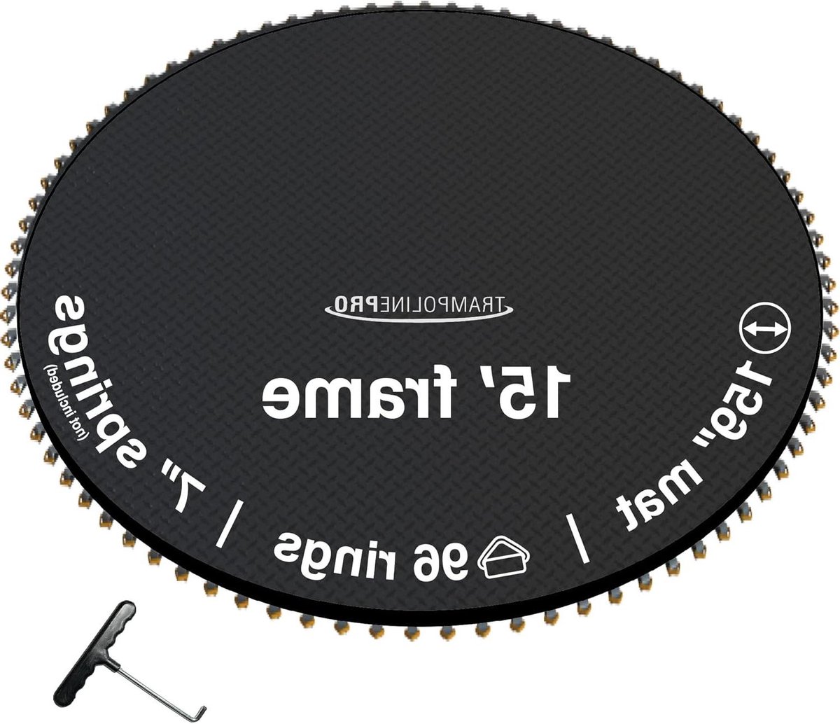 Trampoline Vervangmat - Springmat Trampoline - Trampoline Reparatie - 96 Ringen 7 Inch Veren - 15 voet Frame - Zwart