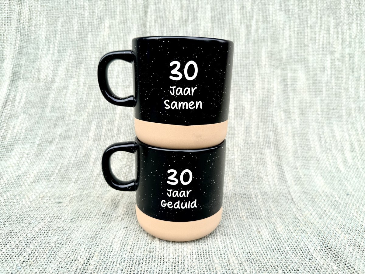 Mokken set - 30 jaar getrouwd - 30 jaar getrouwd cadeautje - 30 jaar huwelijk - 30 jaar getrouwd versiering - Parel huwelijk - 30 jaar jubileum - 30 jaar huwelijkscadeau - Trouwdag - Trouwdag cadeau - Trouwdag jubileum - Jubileum huwelijk