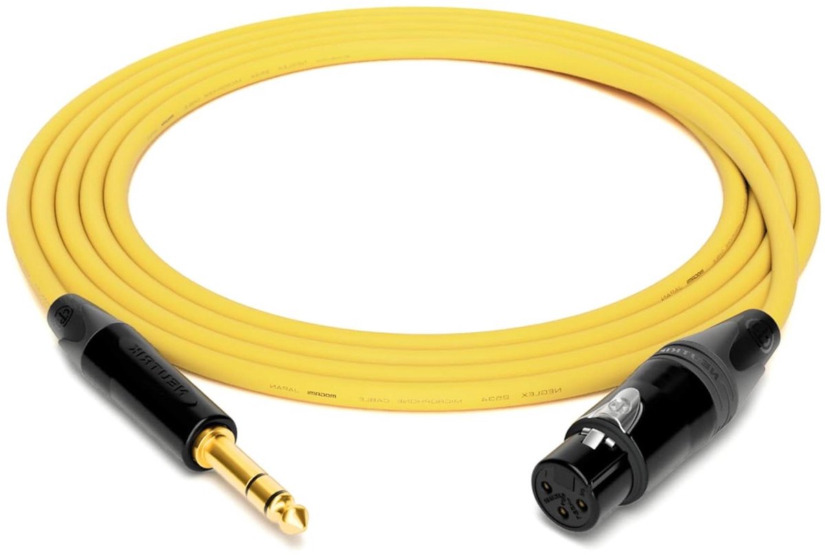 Professionele Studio Kabel - Microfoon XLR Kabel - Muziek Opnemen - Quad Structuur - 10 m - Geel