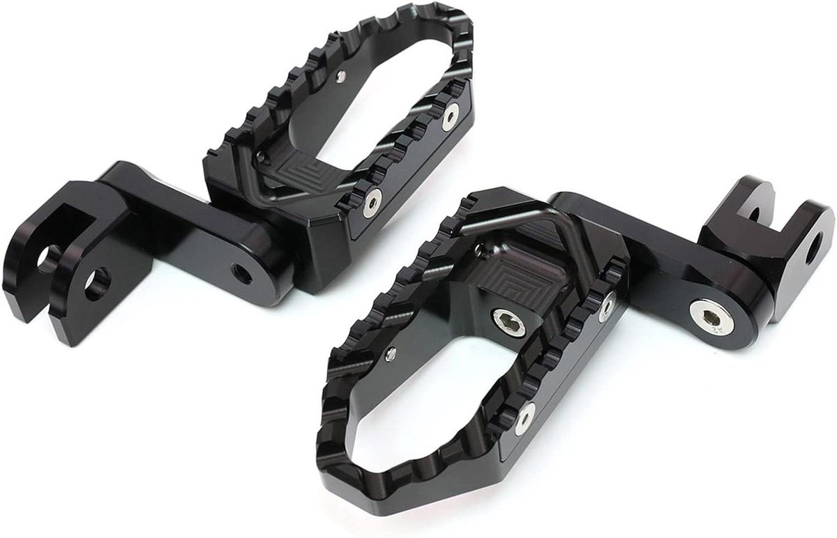 Motorfiets Voetsteunen - Passagierssteunen Achter - Comfortabel Reizen - Verlenging 40mm - 87 mm Lengte - Zwart