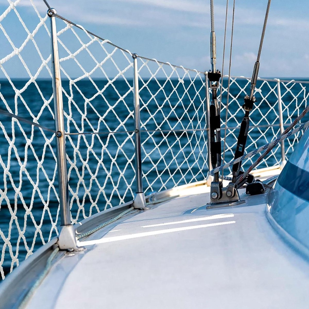 Veiligheidsnet Boot - Deknet Relingnet - Veiligheid Aan Boord - Sterk Nylon Materiaal - 30 x 2 voet - Wit