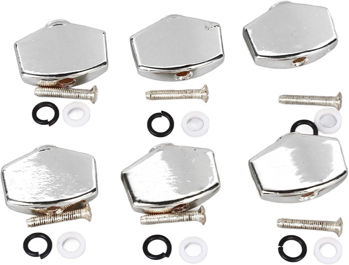 Set van 6 metalen gitaar stemknoppen - vervangende tuners voor precisie en gebruiksgemak