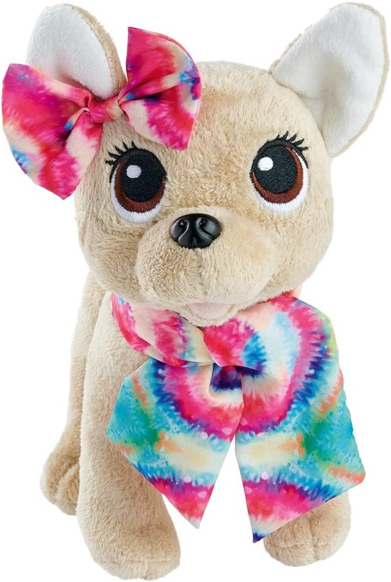Pluche Hond Chihuahua - Knuffelhond Pluche Dier - Kinderspel - Batik Stijl Tas - 20 cm - Multicolor — afbeelding 4