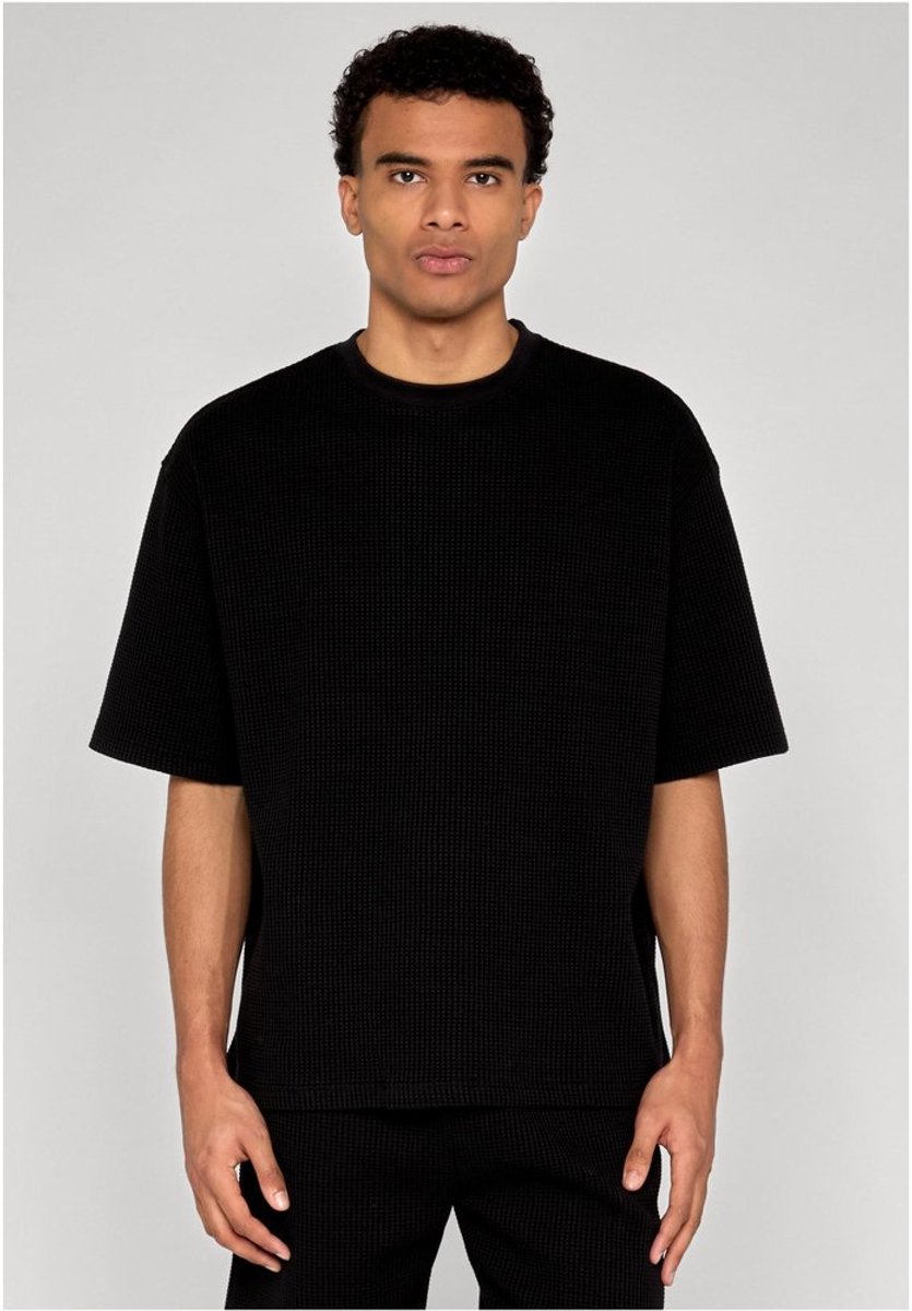 Urban Classics Thermal Waffle Heren Tshirt S Zwart