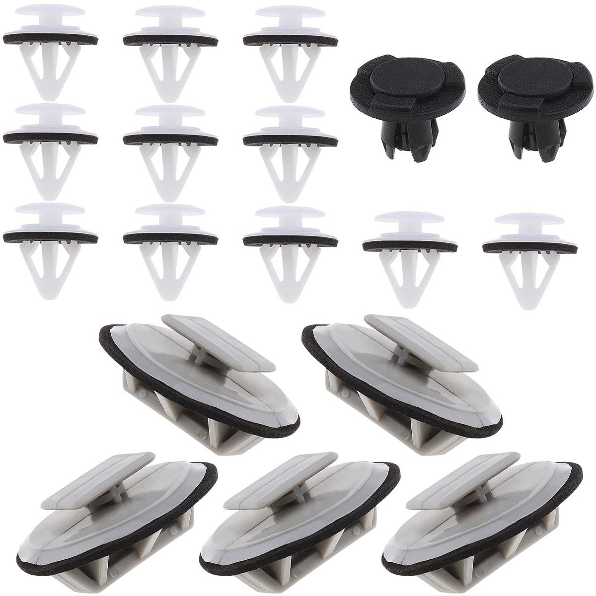 aladdien - Full Set Plastic Trim Clips - Vervangingsonderdelen - Wit, Grijs, Zwart - Geschikt voor Mazda 3 BL en Mazda 6 GH - Interieur Fittingen