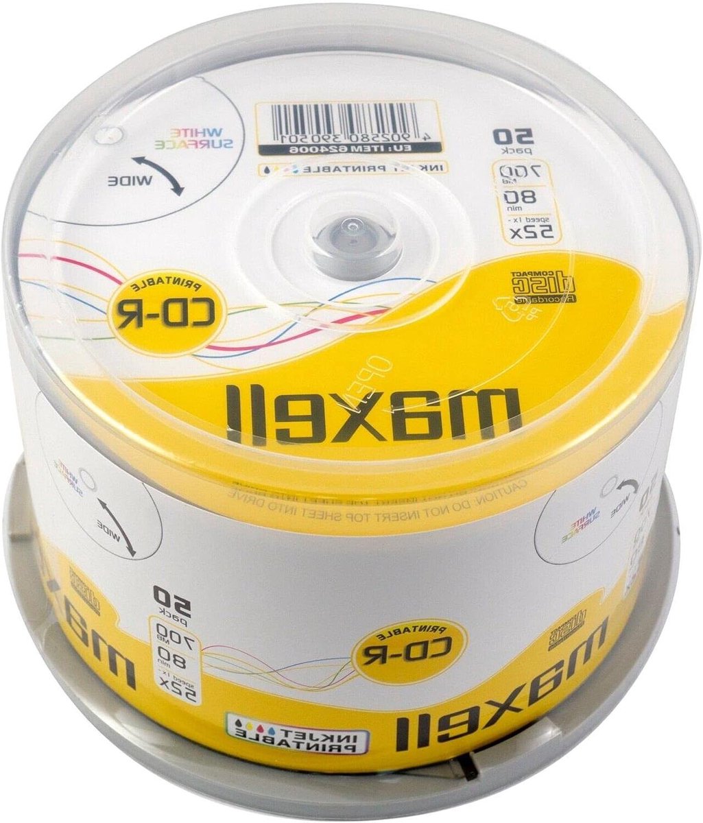 CD-R Media - Lege CD's - Data Archiveren - Bedrukbaar Oppervlak - 50 Stuks - Wit