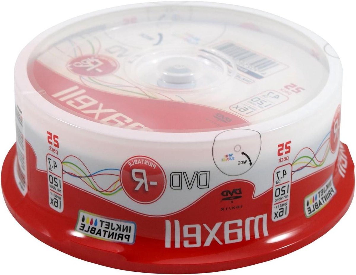 DVD-R Media - Lege DVD Schijven - Data Opslag - Volledig Printbaar - 4.7 GB - Wit