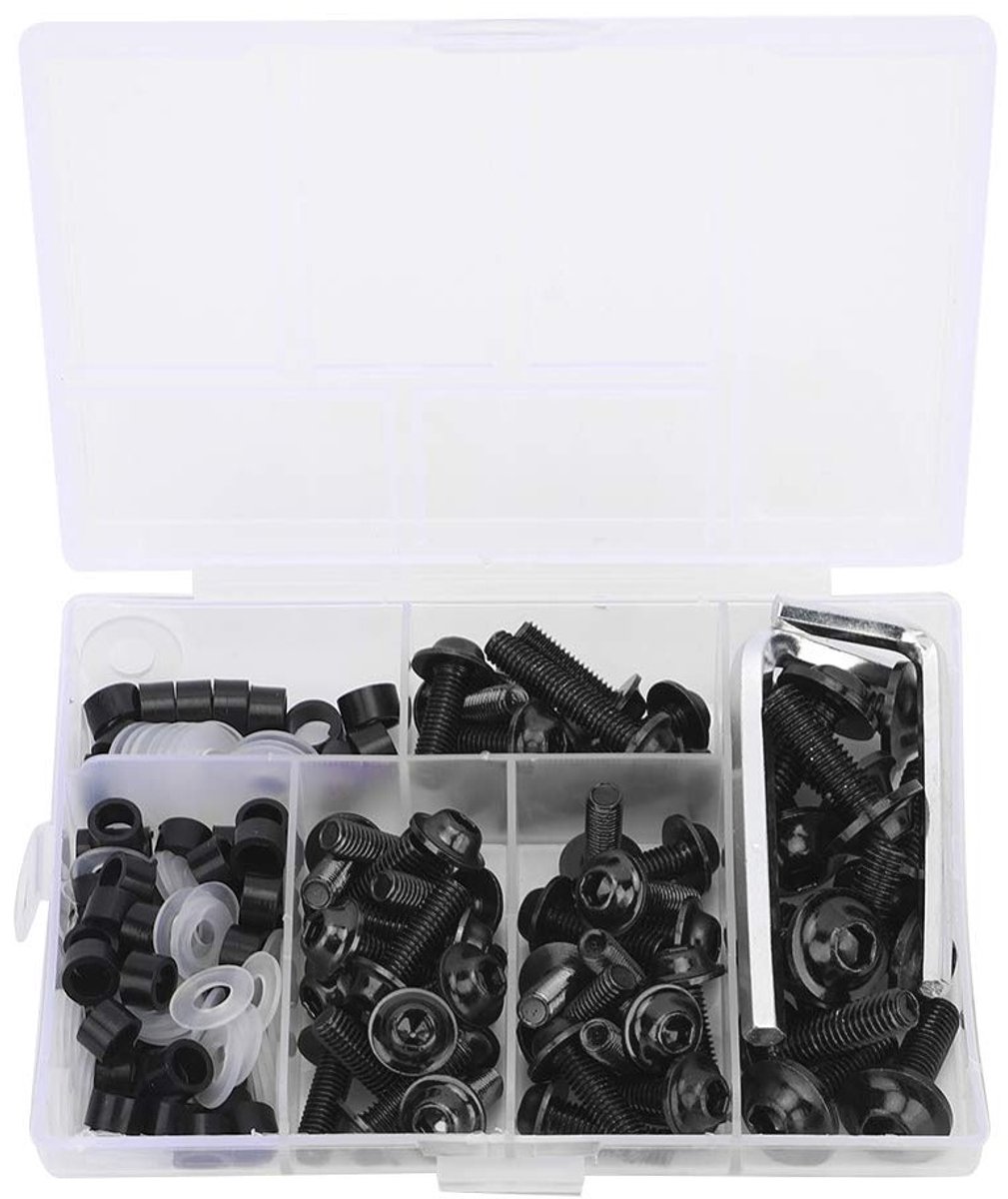 Complete 158-delige Universele Motorfiets Bevestigingsset met Schroeven, Ringen en Clips voor Sportbike Assemblage